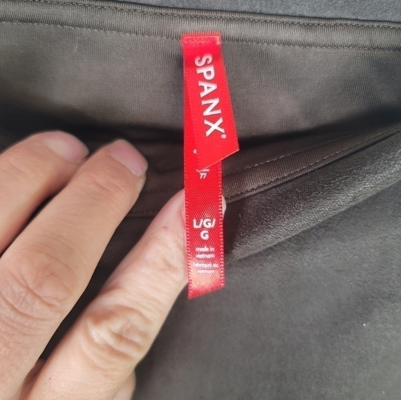 Spanx High Waist Faux Suede Leggings in Chocolate Brown, sz Large - Picture 11 of 16